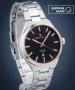 Reloj para hombres DESTELL Aries Black Silver Steel Sapphire
