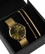 BOWA New York Petite Green-Gold Mesh 34 Gift Set (reloj + pulsera)