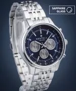 Reloj para hombres DESTELL Circinus Blue Silver Steel Chronograph Sapphire
