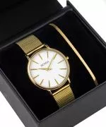 Reloj para mujeres BOWA Praha White-Gold Mesh 38 Gift Set