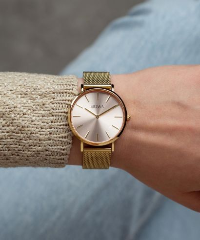 Reloj para mujeres BOWA New York Petite Pink-Gold Mesh 34