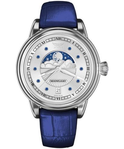 Reloj para mujeres Aviator Moonflight Gemstone Edition Silver Blue Sapphire Limited Edition