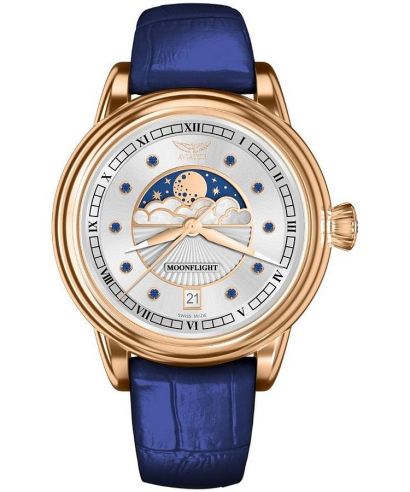 Reloj para mujeres Aviator Moonflight Gemstone Edition Silver Blue Sapphire Limited Edition