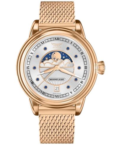 Reloj para mujeres Aviator Moonflight Gemstone Edition Silver Blue Sapphire Limited Edition