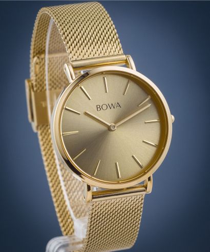 Reloj para mujeres BOWA New York Petite Full Gold Mesh 34