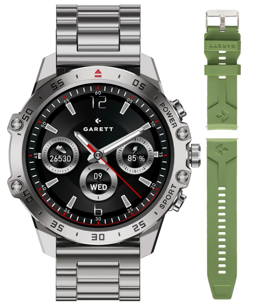 Smartwatch para hombres Garett V14 Plata SET