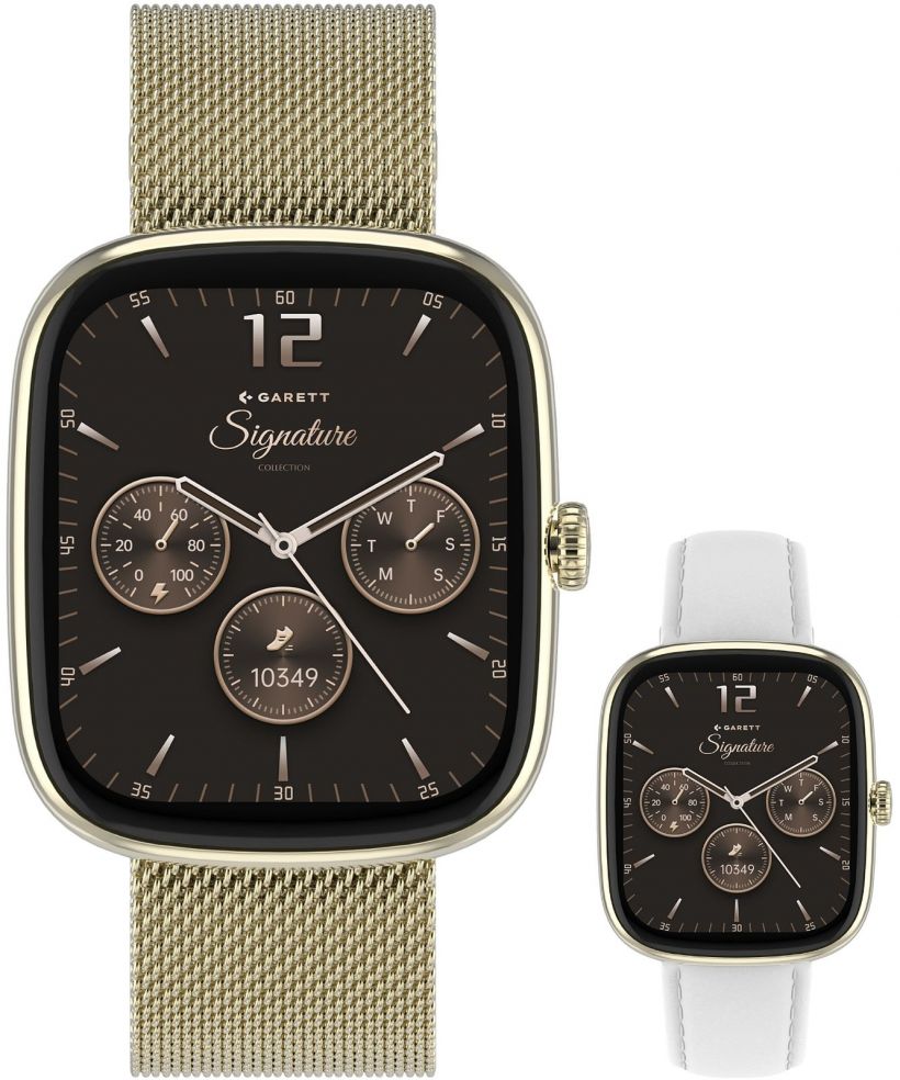 Smartwatch para mujeres Garett Signature Flow Gold Mesh SET