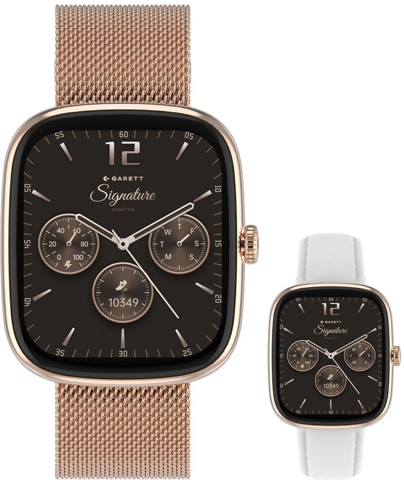 Smartwatch para mujeres Garett Signature Flow Rose Gold Mesh SET
