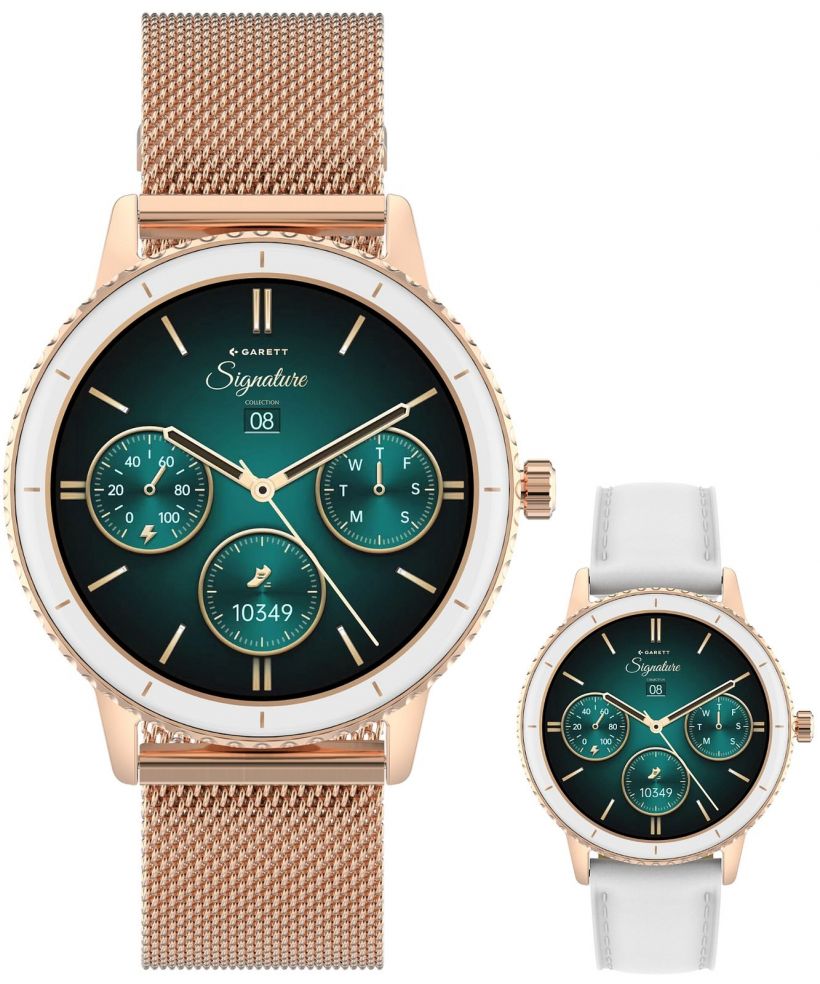 Smartwatch para mujeres Garett Signature Grace Rose Gold Mesh SET