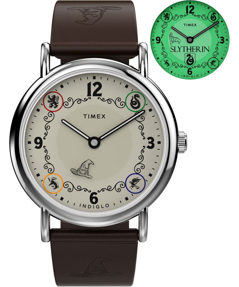 Reloj unisex Timex Harry Potter X Weekender Slytherin House 38mm Leather Strap