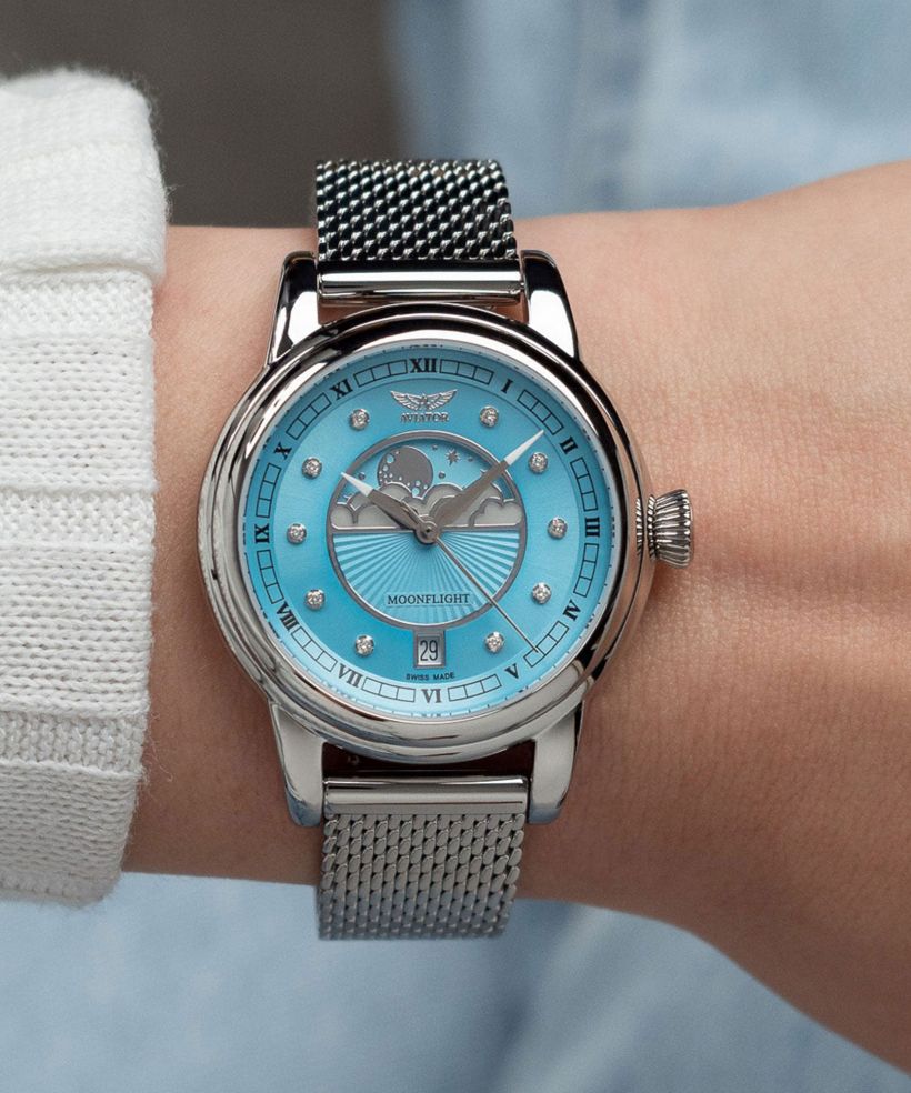 Reloj para mujeres Aviator Douglas Moonflight Ice Blue Diamonds Limited Edition