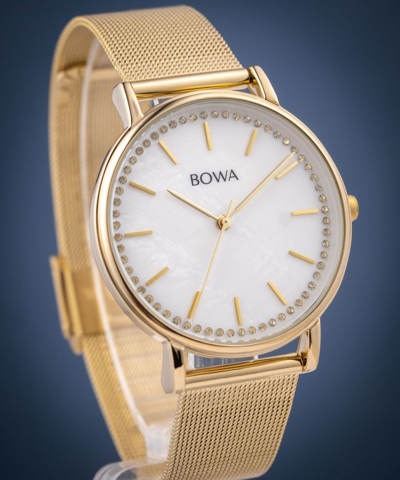 Reloj para mujeres BOWA Rio Pearl-Gold Mesh 38