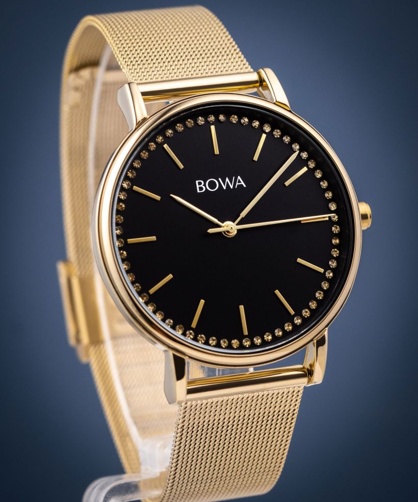 Reloj para mujeres BOWA Rio Black-Gold Mesh 38