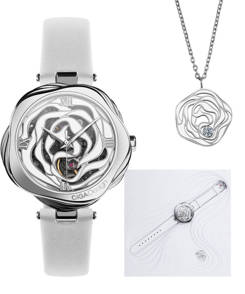 Reloj para mujeres Ciga Design R Danish Rose Skeleton Automatic