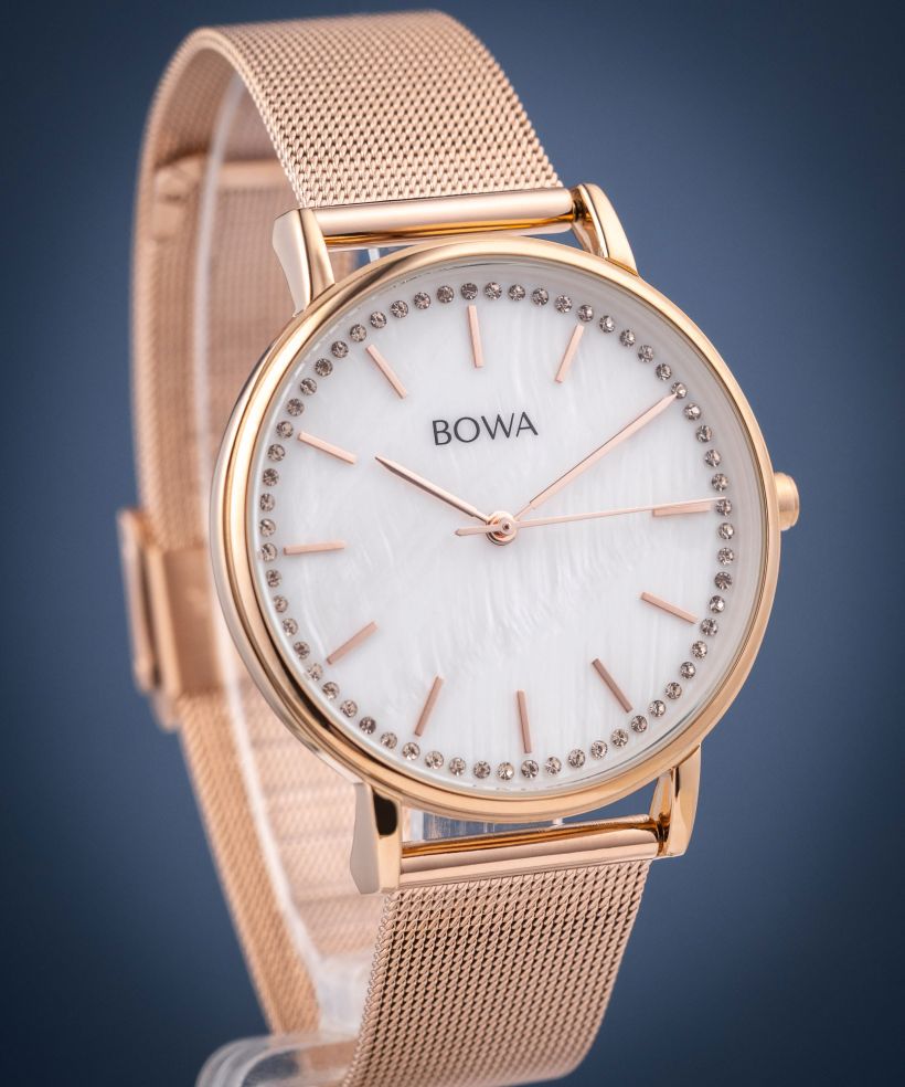 Reloj para mujeres BOWA Rio Pearl-Rose Gold Mesh 38