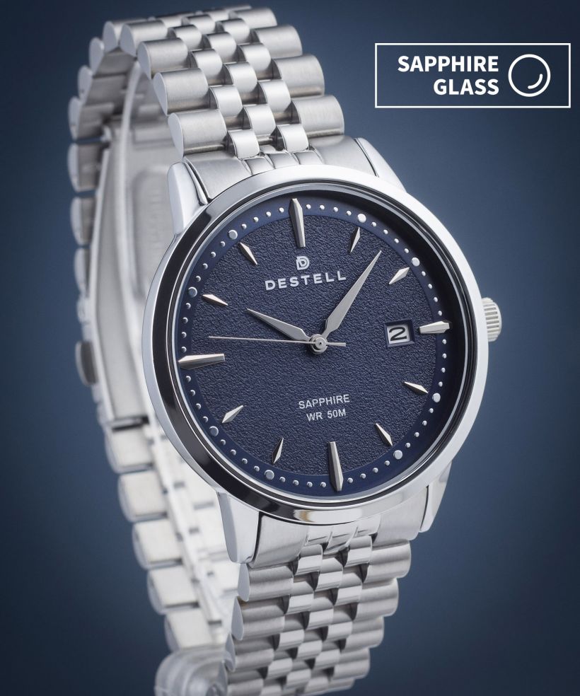 Reloj para hombres DESTELL Pictor Blue Silver Steel Sapphire
