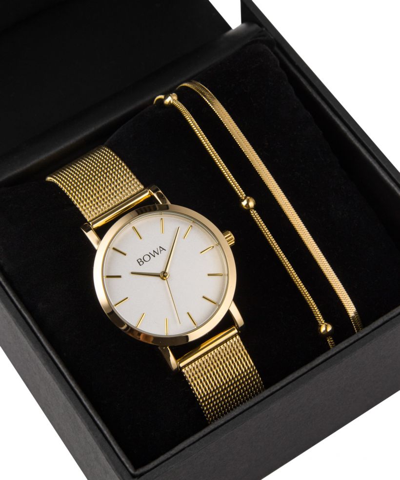 BOWA Tokyo White-Gold Mesh 33 Gift Set (reloj + pulsera)