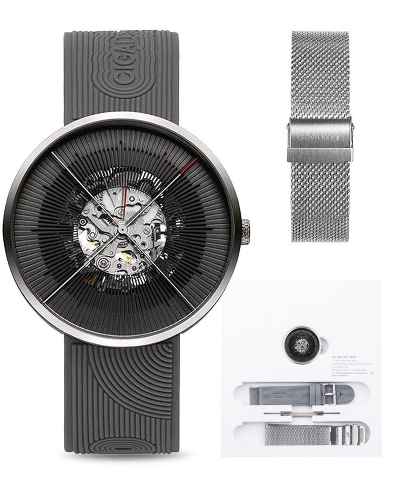 Reloj para hombres Ciga Design J Series Zen Karesansui Automatic Mechanical Skeleton SET