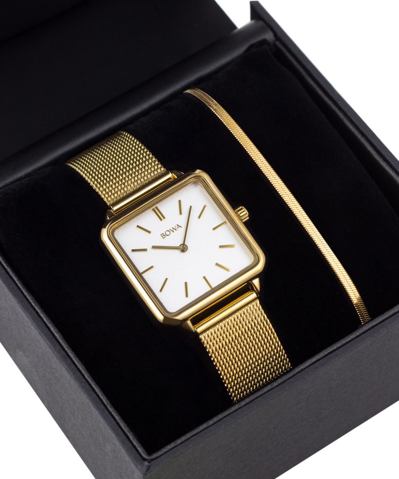 Reloj para mujeres BOWA Vienna White Gold Mesh 29 Gift Set