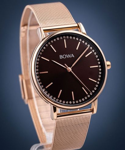 Reloj para mujeres BOWA Rio Brown-Rose Gold Mesh 38