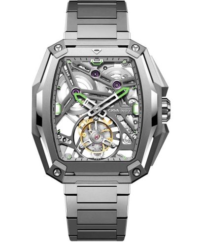 Reloj para hombres Ciga Design Hunter Tourbillon Series Z Automatic Titanium Skeleton