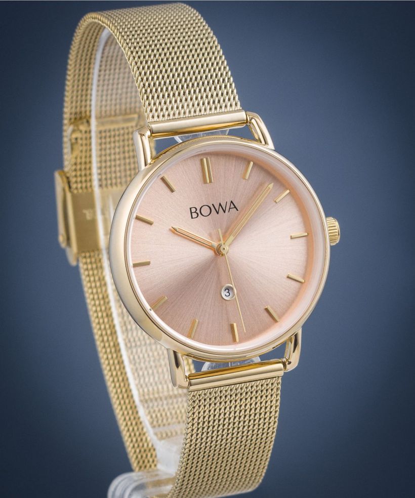 Reloj para mujeres BOWA Milan Pink-Gold Mesh 34