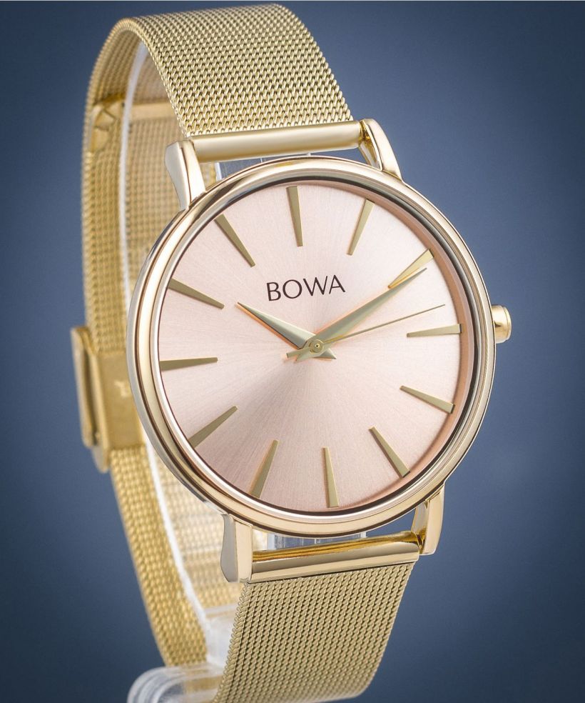 Reloj para mujeres BOWA Praha Pink-Gold Mesh 38