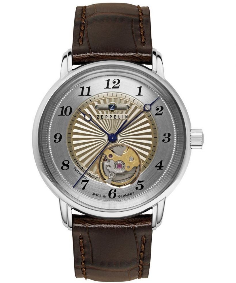 Zeppelin Orologio Cronografo: Cassa In Acciaio Nero, Bracciale In Caucciù - Design Moderno