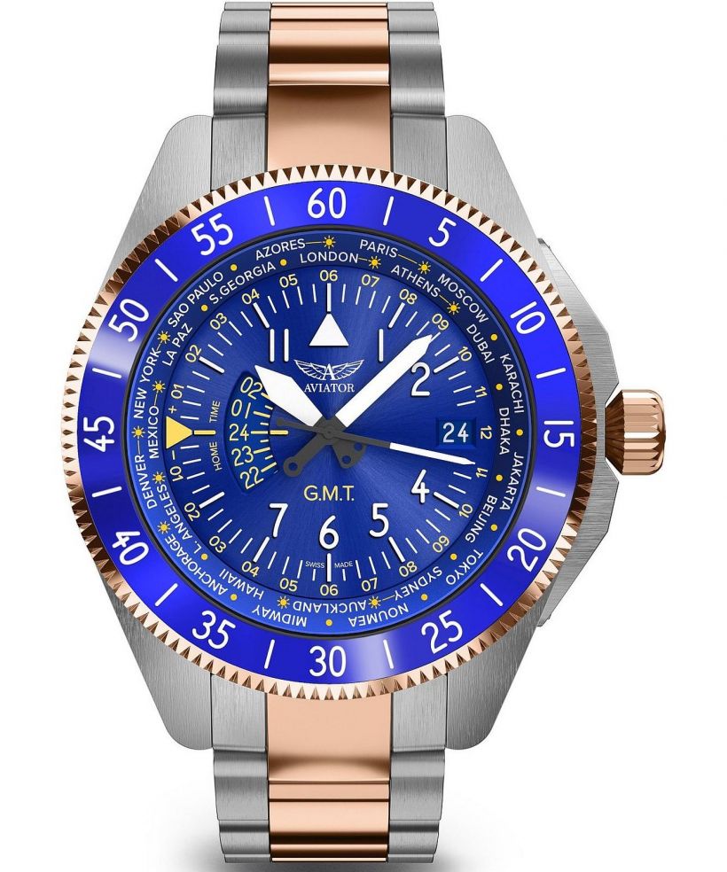 Reloj para hombres Aviator Airacobra GMT