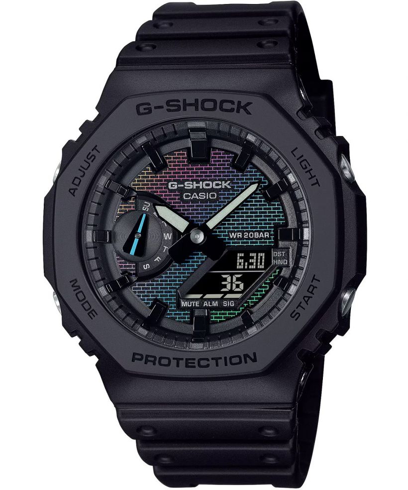 Reloj para hombres Casio G-Shock Classic 2100 Series Rainbow Brick Wall