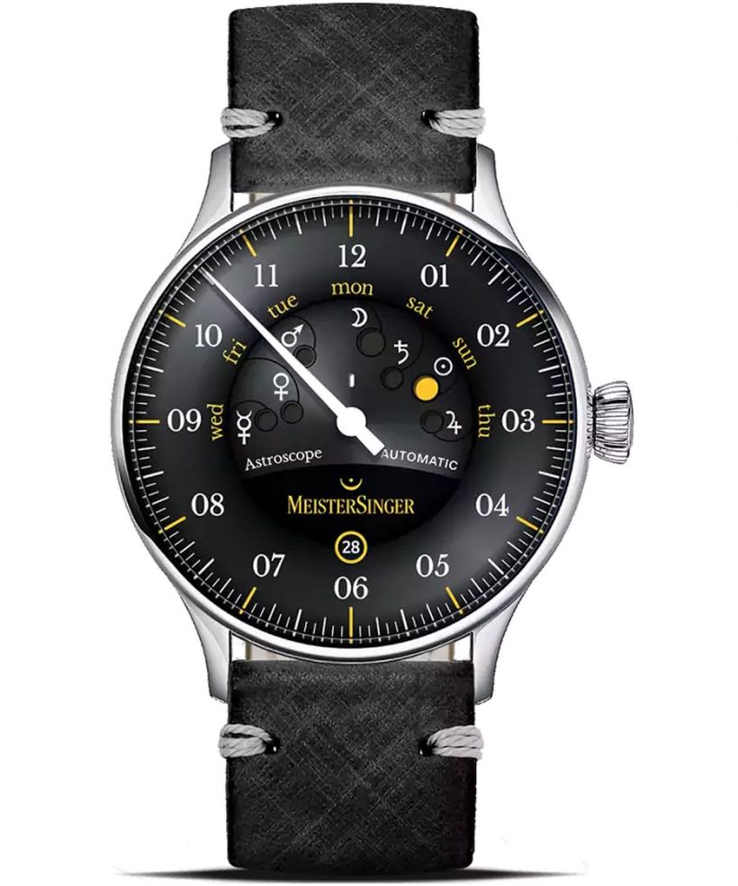 Reloj para hombres Meistersinger Astroscope Black/Yellow Automatic Limited Edition