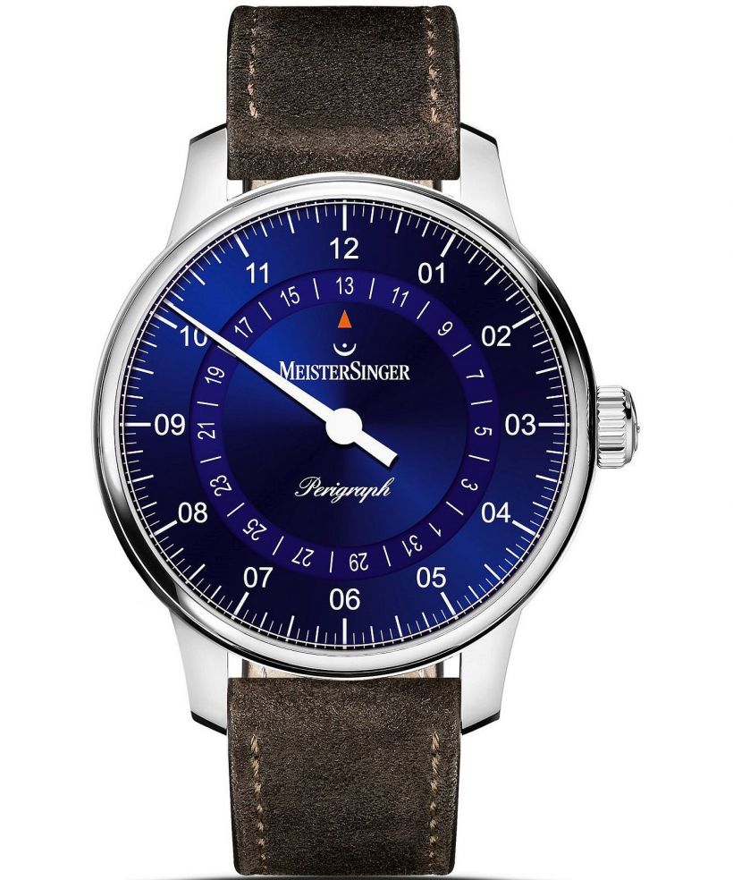 Reloj para hombres Meistersinger Perigraph - 38mm Sunburst Blue