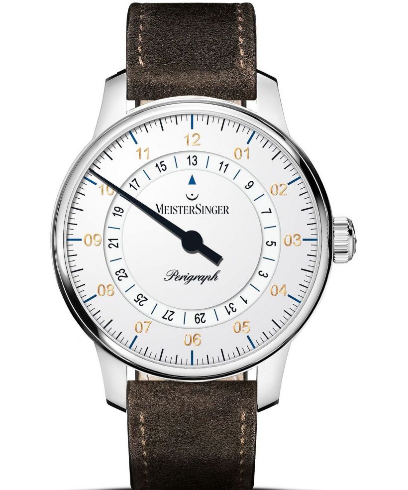 Reloj para hombres Meistersinger Perigraph - 38mm White