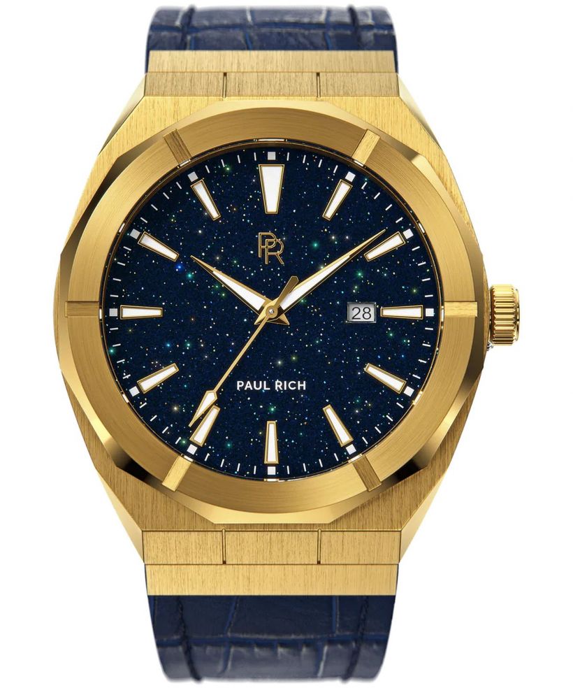 Reloj para hombres PAUL RICH Star Dust Gold Leather 45 Auto