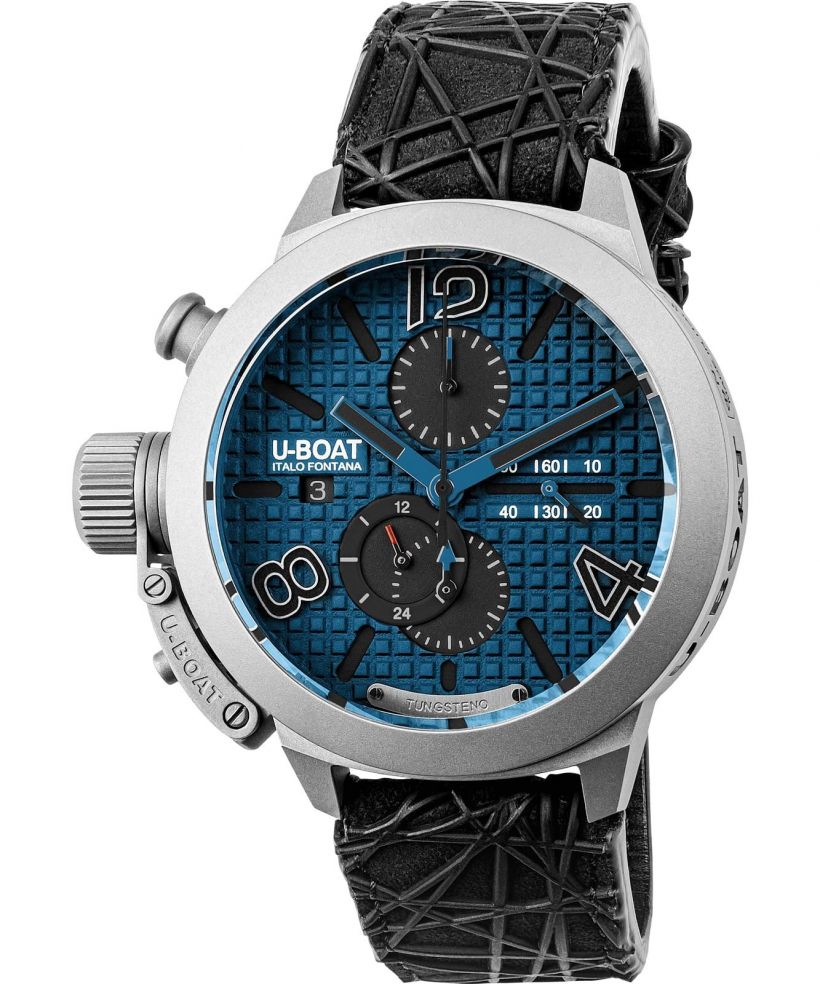 Reloj para hombres U-Boat Classico 45 Titanium Tungsten Blue Chronograph Automatic Limited Edition
