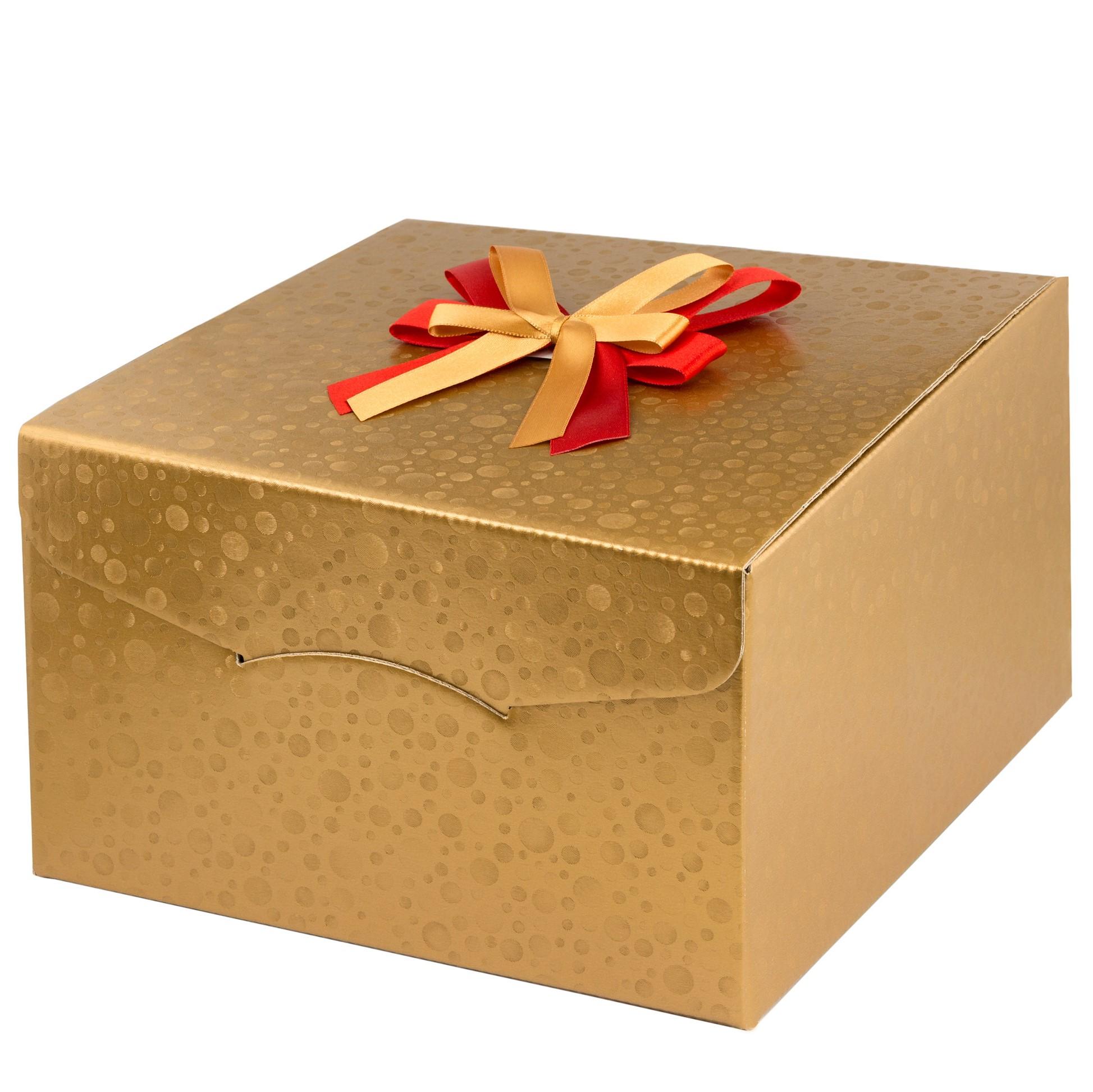 Caja dorada con lazo